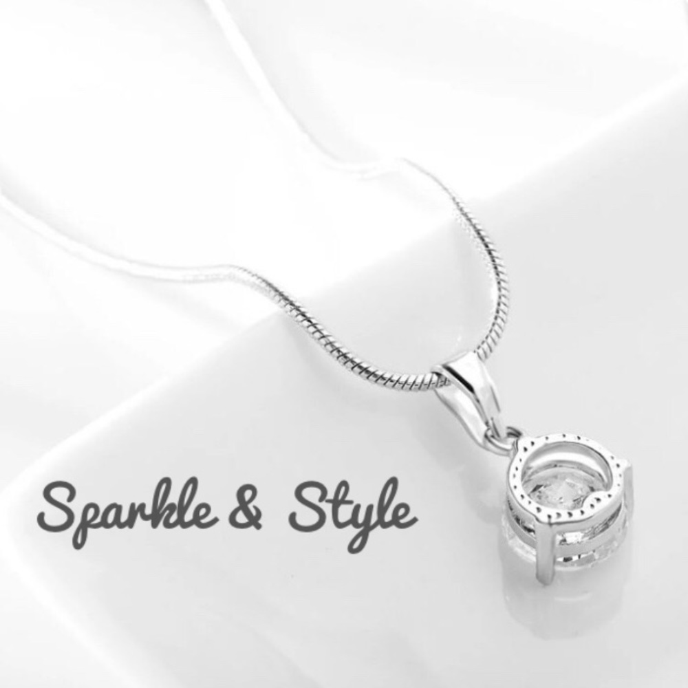 New Silver Diamond Earrings and Necklace set - Picture 5 of 5